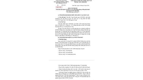 Vĩnh Phúc: Kết quả xét nghiệm sàng lọc Covid-19 của các huyện, thành phố