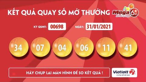 Kết quả xổ số Vietlott Mega 6/45 ngày 31/1: Nắm bắt cơ hội trúng Jackpot hàng chục tỷ