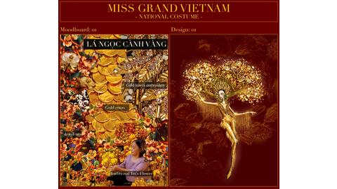 Quốc phục của Á hậu Ngọc Thảo tại Miss Grand International 2020 sẽ mang tên “Lá ngọc cành vàng”