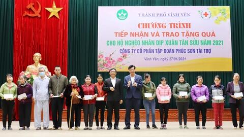 Vĩnh Phúc: Công ty Cổ phần Tập đoàn Phúc Sơn trao 168 suất quà Tết tặng hộ nghèo
