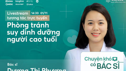 Mời độc giả đặt câu hỏi cho livestream "PHÒNG TRÁNH SUY DINH DƯỠNG NGƯỜI CAO TUỔI"