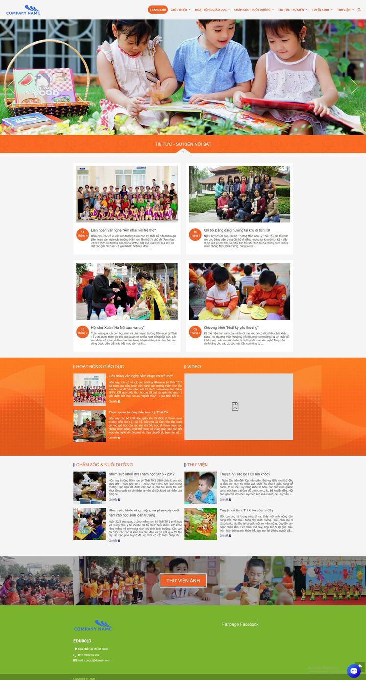 Thiết kế website trường học 17 (Mầm non)