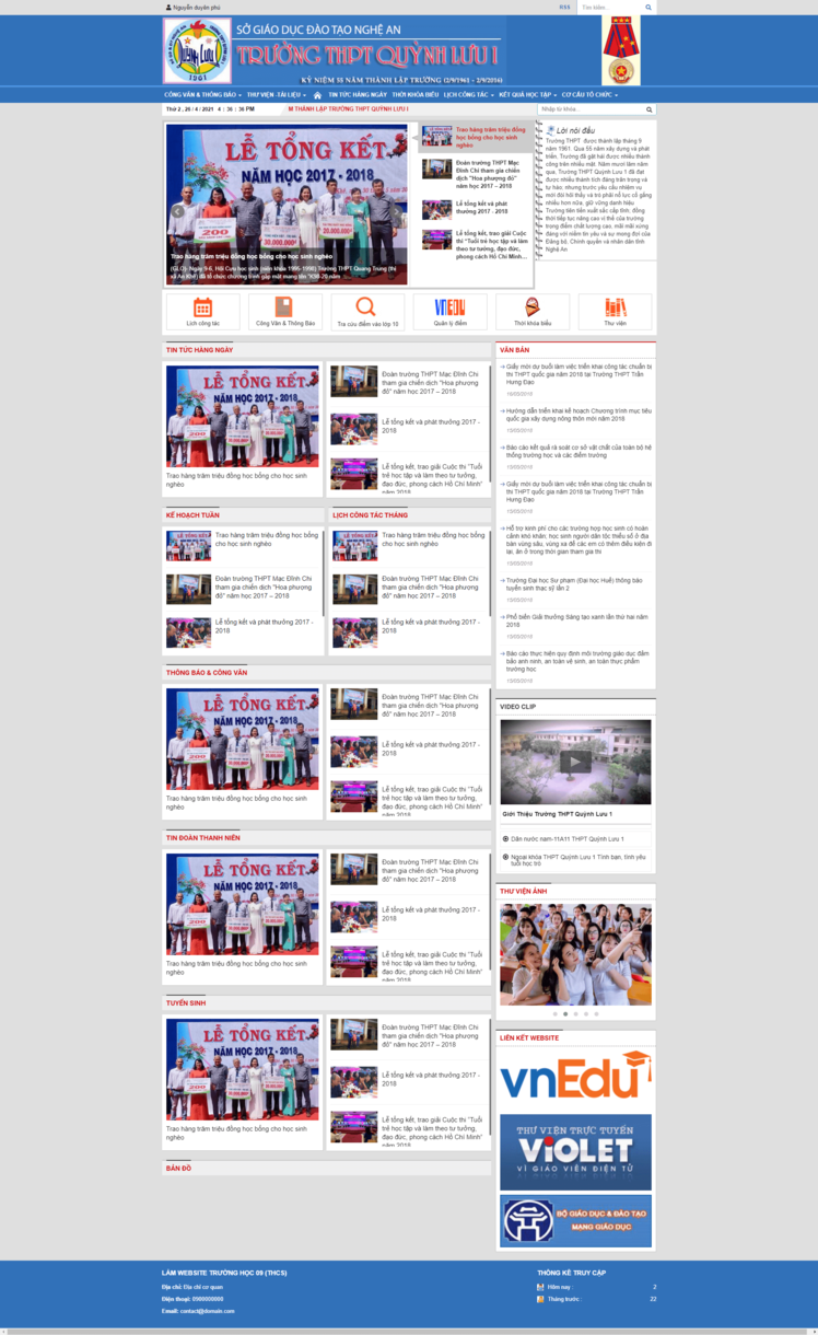 Làm website trường học 09 (THCS)