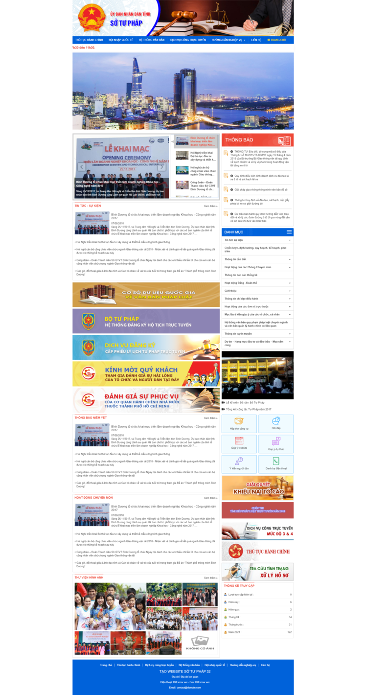 Tạo website Sở tư pháp 32