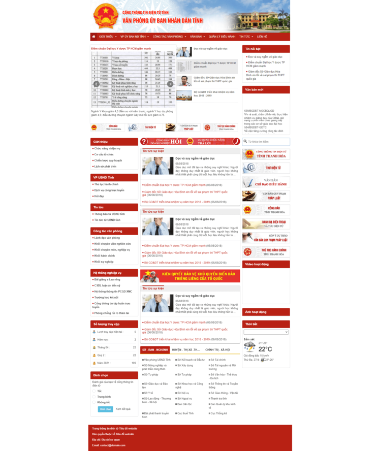 Thiết kế website Văn phòng ủy ban nhân dân 22