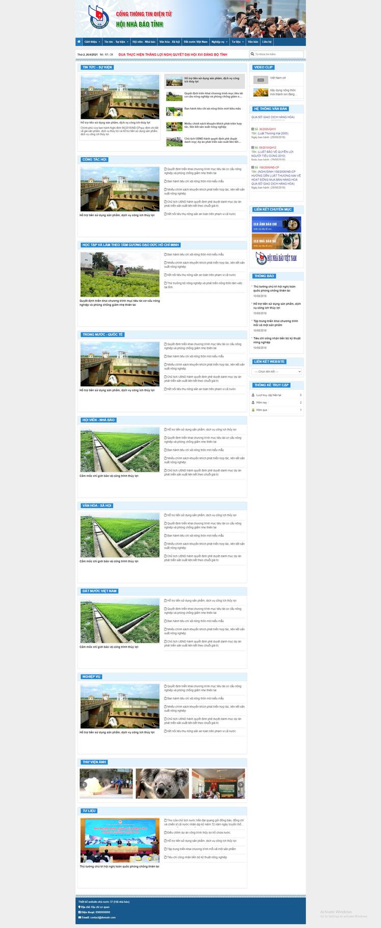 Thiết kế website nhà nước 37 (Hội nhà báo)