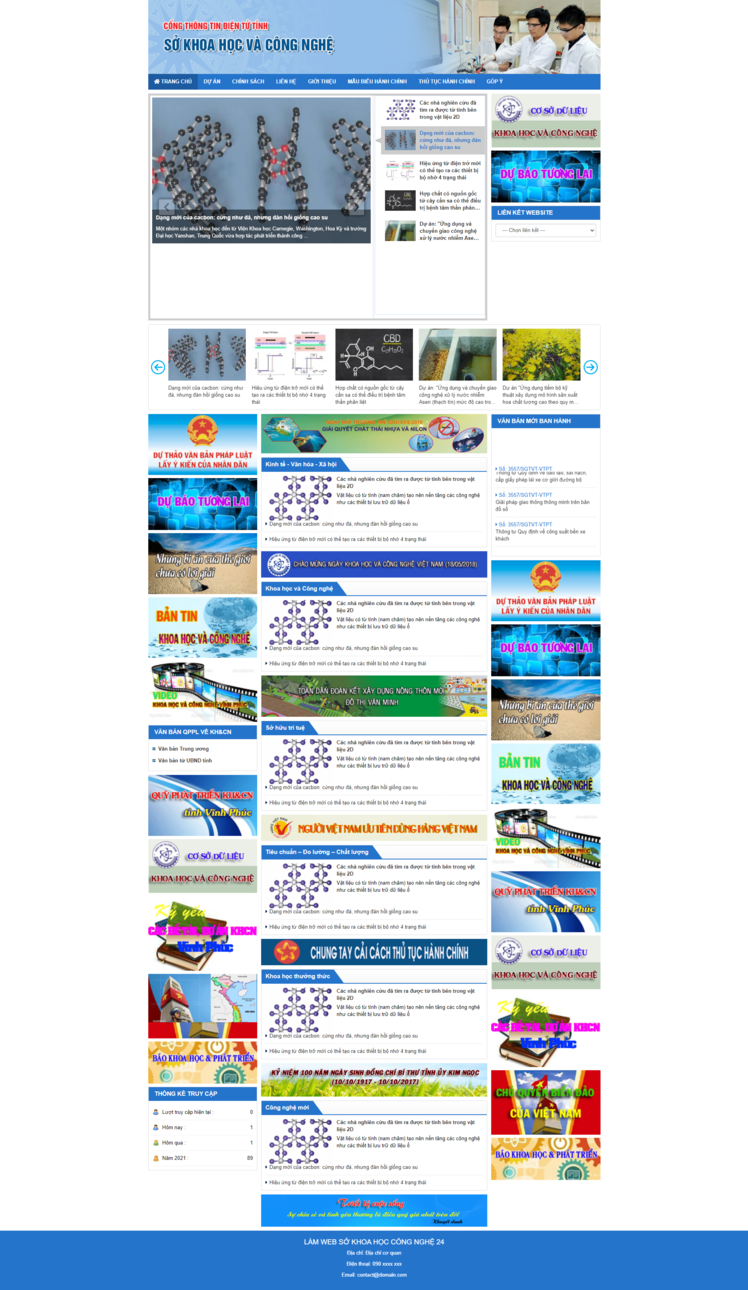 Làm web Sở Khoa học công nghệ 24