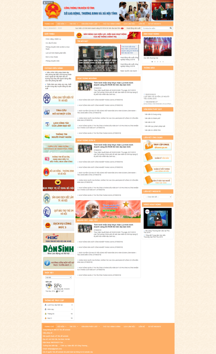 Tạo website Lao động thương binh và Xã hội 25