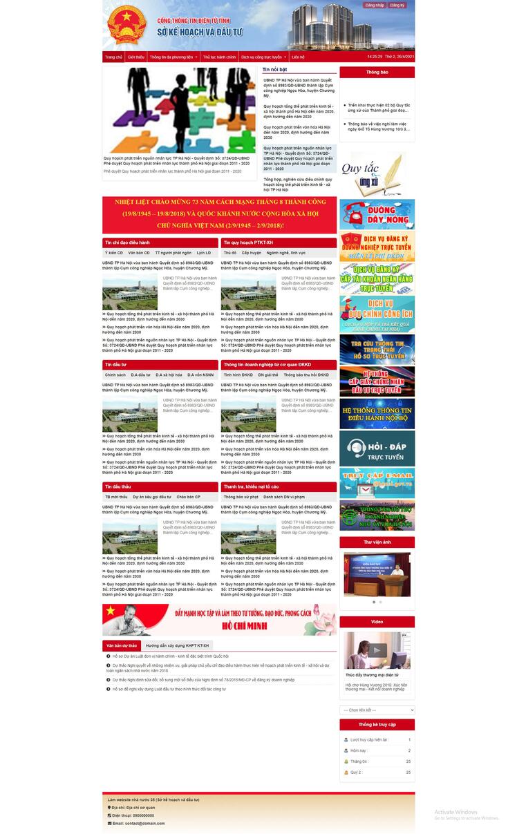 Làm website nhà nước 35 (Sở kế hoạch và đầu tư)