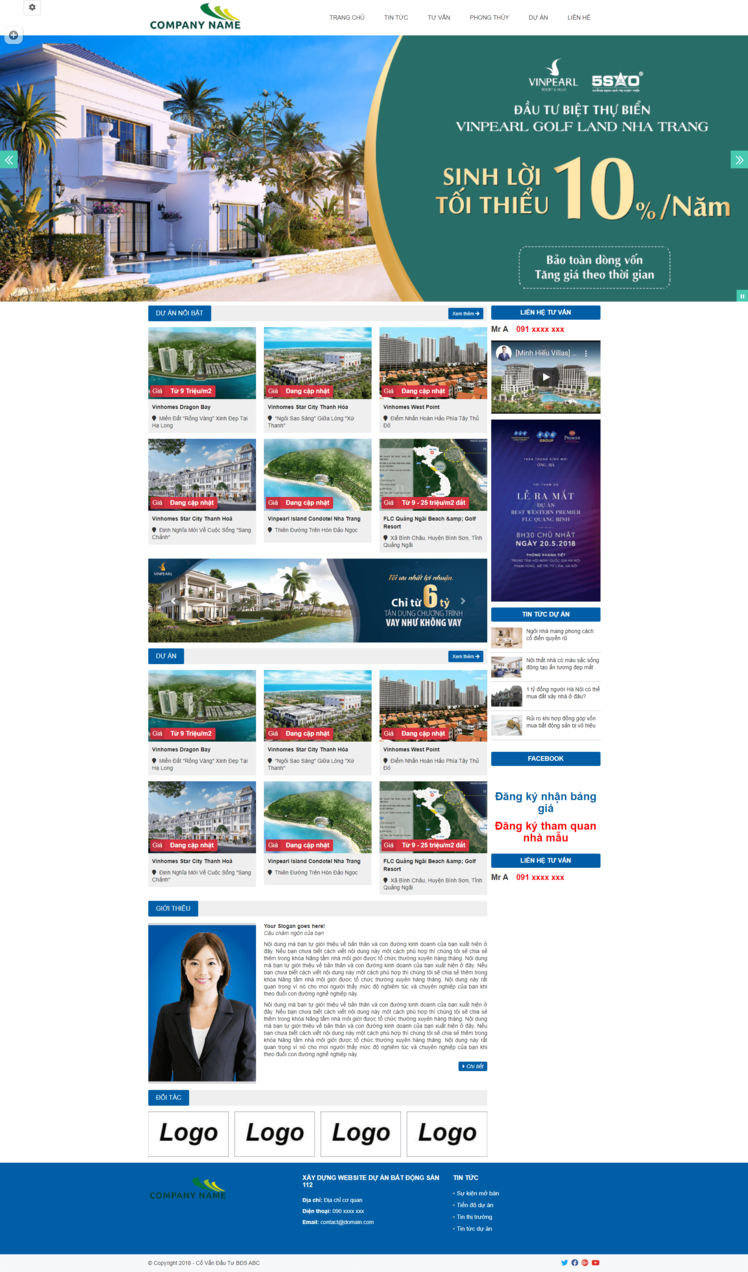 Xây dựng website dự án bất động sản 112
